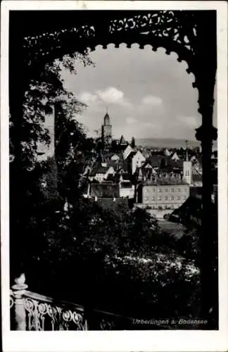 Ak Überlingen am Bodensee, Durchblick auf den Ort