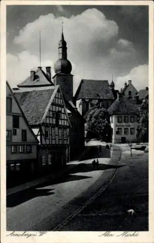 Ak Arnsberg im Sauerland Westfalen, Alter Markt, Kirchturm, Hotel