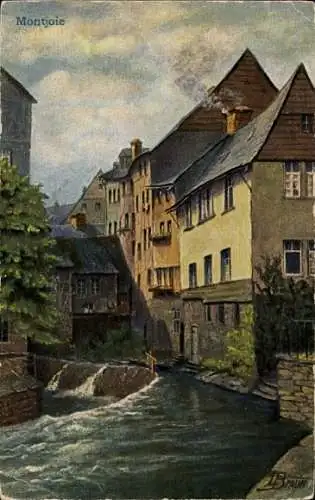 Künstler Ak Braun, L., Monschau Montjoie in der Eifel, Laufenbach