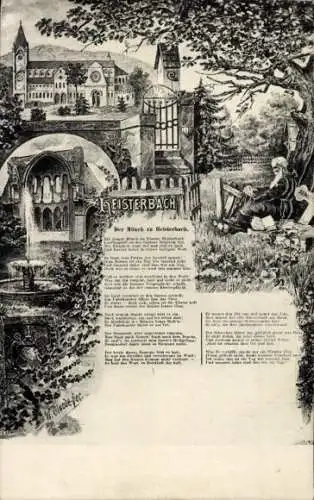 Ak Königswinter am Rhein, Kloster Heisterbach, Gedicht Der Mönch zu Heisterbach