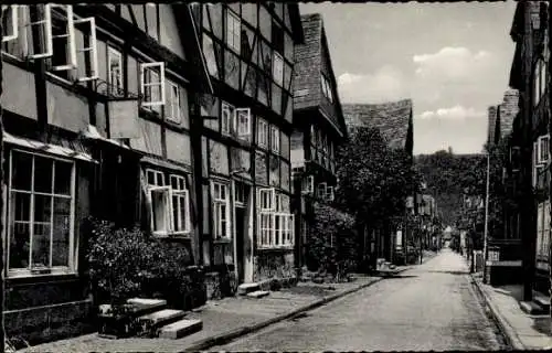 Ak Bodenwerder an der Weser, Hamburgstraße, Fachwerkhäuser