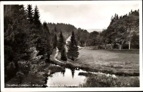 Ak Clausthal Zellerfeld im Oberharz, Kurhaus Wegesmühle, Spiegeltal