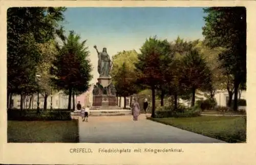 Ak Krefeld am Niederrhein, Friedrichplatz, Kriegerdenkmal