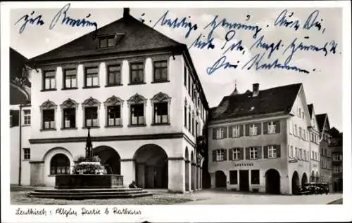 Ak Leutkirch im Allgäu Württemberg, Rathaus, Apotheke