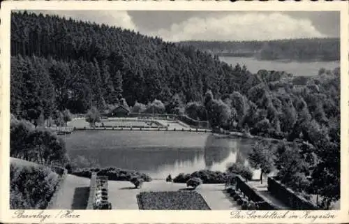 Ak Braunlage im Oberharz, Gondelteich, Kurgarten