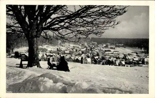 Ak Braunlage im Oberharz, Blick von der Rosenthalbank, Winter