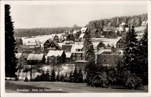 Ak Braunlage im Oberharz, Winteransicht, Blick zur Bismarckstraße