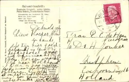 Ak Detmold am Teutoburger Wald, Hermannsdenkmal, Externstein, Hotel Kaiserhof