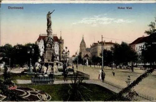 Ak Dortmund im Ruhrgebiet, Hoher Wall, Denkmal