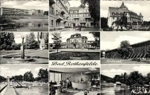 Ak Bad Rothenfelde am Teutoburger Wald, Gradierwerk, Weidtmannshof, Trinkhalle, Sanatorium