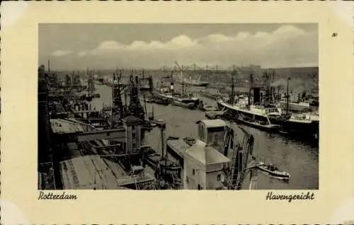 Ak Rotterdam Südholland Niederlande, Blick auf den Hafen