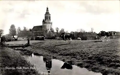 Ak Dronrijp Dronryp Friesland Niederlande, Ned. Rev. Kirche