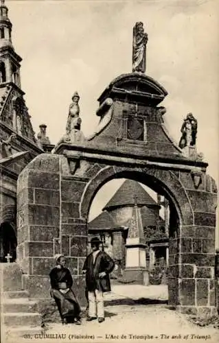 Ak Guimiliau Finistère, L'Arc de Triomphe, Bretagne, Torbogen