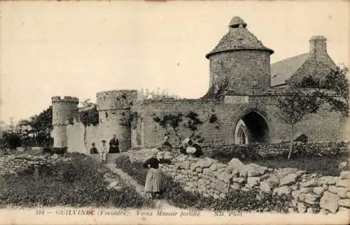 Ak Guilvinec Finistère, Altes befestigtes Herrenhaus