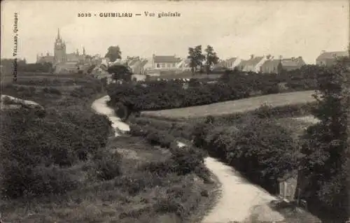 Ak Guimiliau Finistère, Gesamtansicht des Stadteingangs