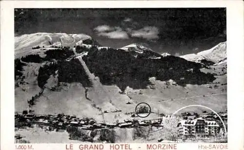 Ak Morzine Haute Savoie, Grand Hotel im Winter