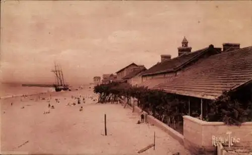 Ak Capbreton Landes, Strand in Richtung Sanatorium