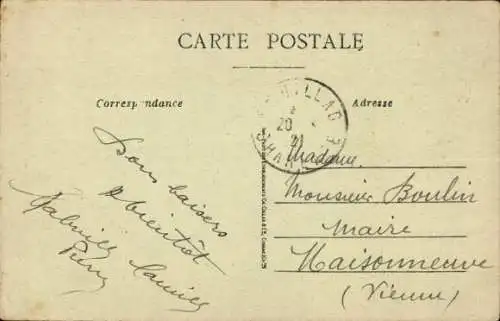 Ak Rouillac Charente, Rue d'Angouleme, Turmuhr