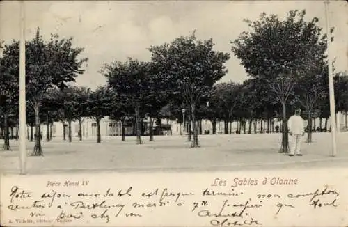 Ak Les Sables d’Olonne Vendée, Place Henri IV