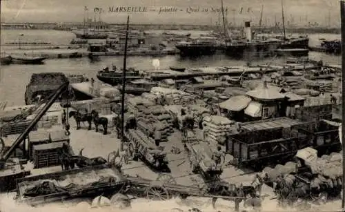 Ak Marseille Bouches du Rhône, Joliette, Quai au Soufre