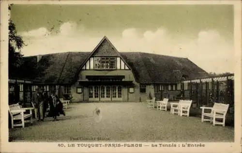 Ak Le Touquet Paris Plage Pas de Calais, Tennis, Eingang