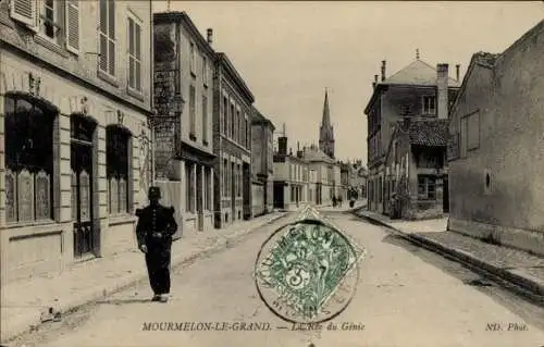 Ak Mourmelon le Grand Marne, La Rue du Genie
