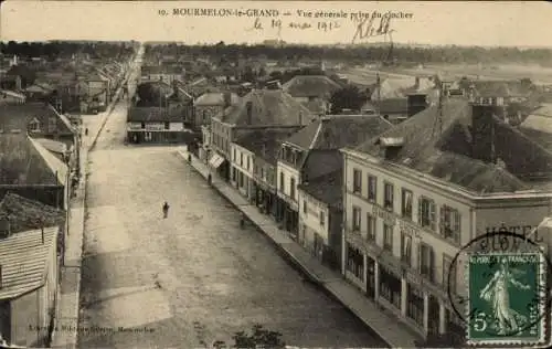 Ak Mourmelon le Grand Marne, Gesamtansicht vom Glockenturm aus