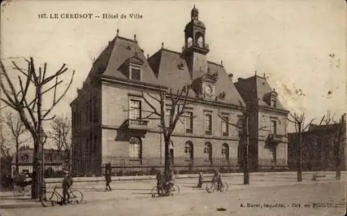 Ak Le Creusot Saône et Loire, Rathaus