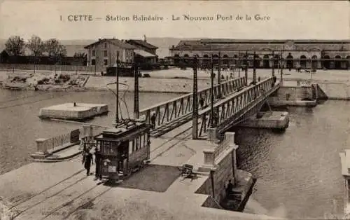 Ak Ce Hérault, Seaside Resort, New Pont de la Gare, Straßenbahn