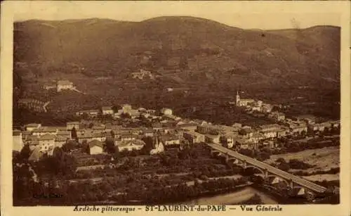 Ak Saint Laurent du Pape Ardeche, Gesamtansicht