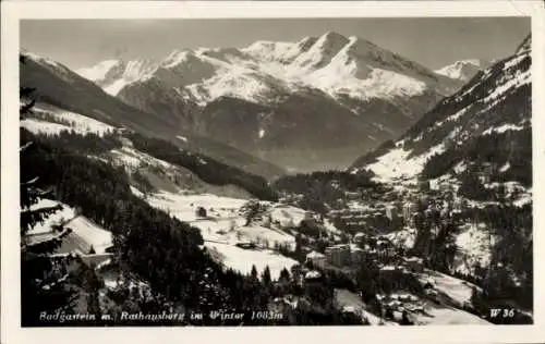 Ak Bad Gastein Badgastein in Salzburg, Gesamtansicht, Rathausberg im Winter