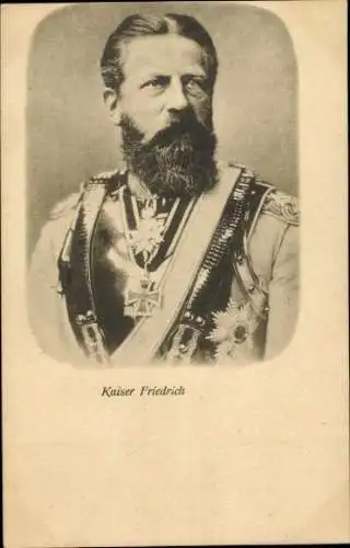 Ak Kaiser Friedrich III., Porträt in Uniform