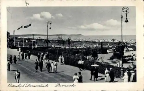 Ak Świnoujście Swinemünde Pommern, Promenade