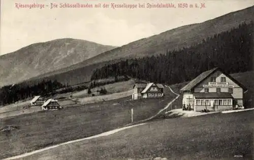 Ak Spindleruv Mlýn Spindlermühle Riesengebirge Region Königgrätz, Schüsselbauden, Kesselkoppe