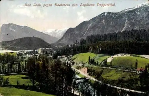 Ak Bad Ischl in Oberösterreich, gegen Dachstein von Sophiens Doppelblick