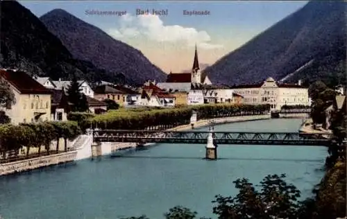 Ak Bad Ischl in Oberösterreich, Esplanade