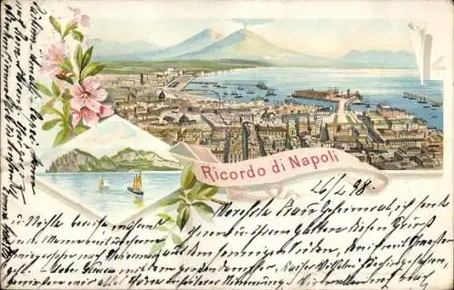 Litho Napoli Neapel Campania, Gesamtansicht