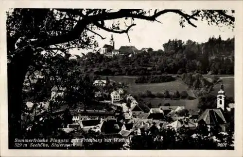 Ak Pinggau Steiermark, Totalansicht der Ortschaft mit Friedberg am Wechsel