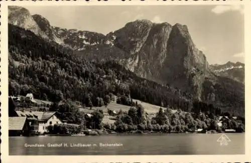 Ak Grundlsee Steiermark, Gasthof mit Backenstein