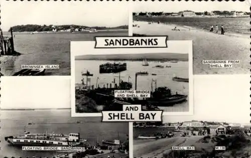 Ak Sandbänke Poole Dorset England, Shell Bay, Brownsea Island