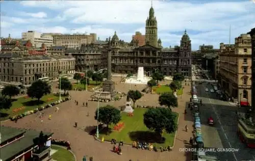 Ak Glasgow Schottland, George Square