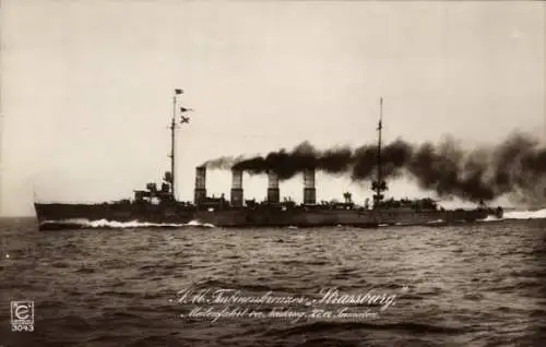 Ak Deutsches Kriegsschiff, SMS Straßburg, Kaiserliche Marine