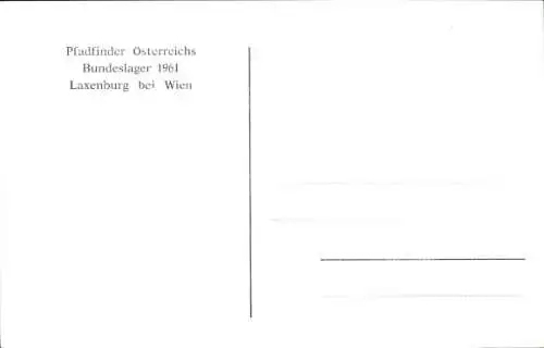 Ak Laxenburg in Niederösterreich, Pfadfinder Österreichs, Bundeslager 1961