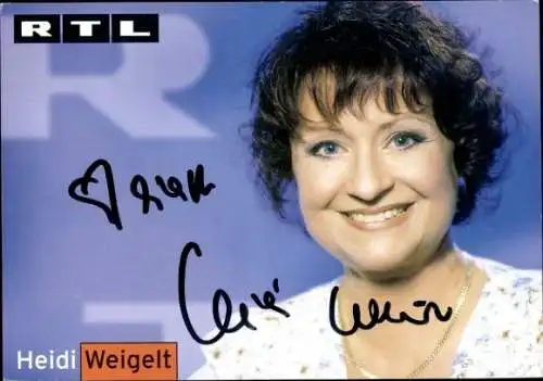 Ak Schauspielerin Heidi Weigelt, Portrait, Autogramm, RTL