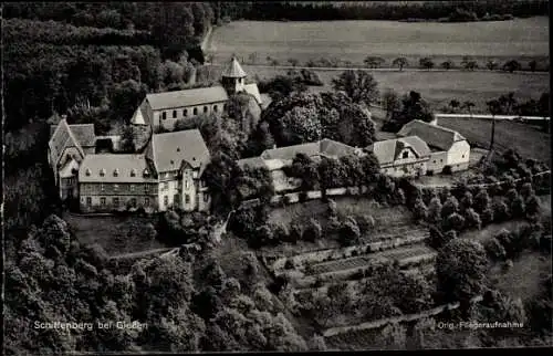 Ak Gießen an der Lahn, Kloster Schiffenberg, Fliegeraufnahme