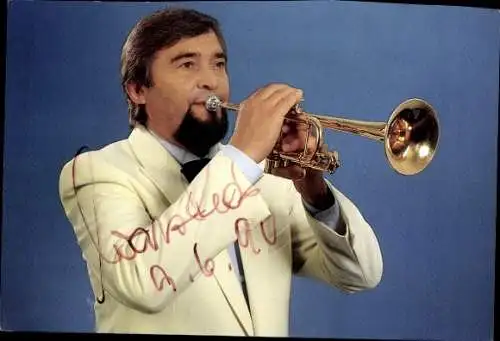 Foto Ak Trompeter Walter Scholz, Autogramm