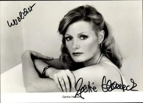 Foto Schauspielerin Gertie Honeck, Portrait, Autogramm