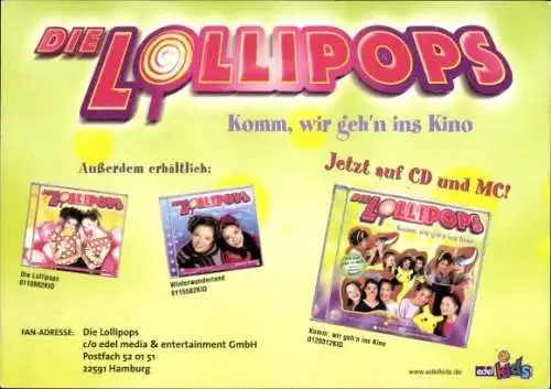 Foto Gruppe die Lollipops, Portraits, Autogramme