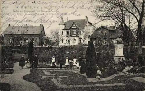 Ak Rinteln an der Weser, Am Blumenwall, Bismarck-Denkmal