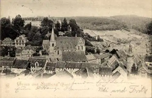 Ak Stolberg Südharz, Blick über die Dächer der Stadt, Kirche